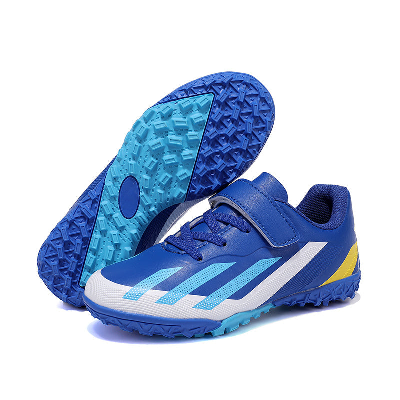 Turf Soccer Cleats, Velcro Strap Football Shoes, Non-Slip Breathable Training Sneakers for Boys/Girls-Yinzu-T1687