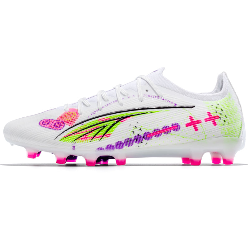Low Cut AGSoccer Cleats, Lace-Up Lightweight Woven Knit Graphic Print Football Boots, Transparent Gradient Conical Stud Professional Competition Cleats for Natural Grass & Long Pile Artificial Turf-Xinma2295