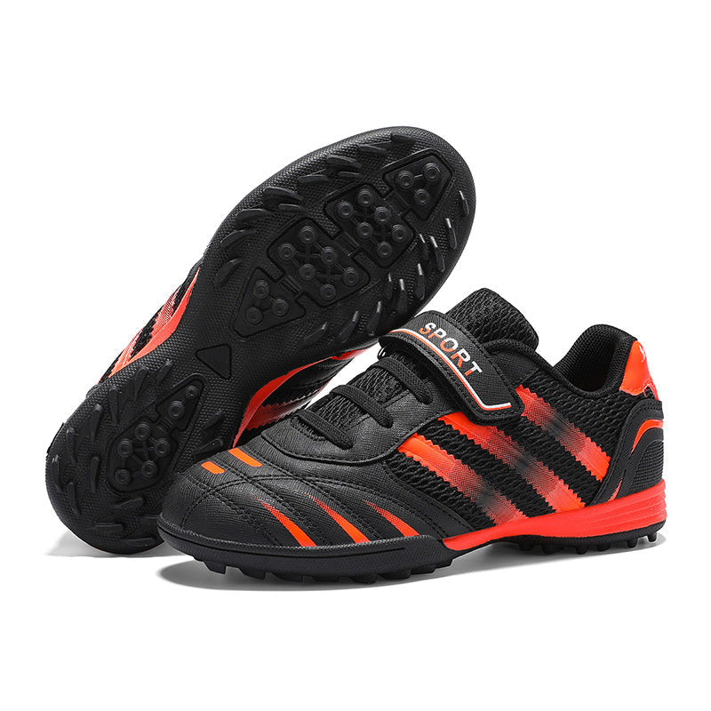 TF Turf Soccer Cleats, Breathable Mesh Football Shoes with Adjustable Velcro Strap, Boys Girls Outdoor Training Soccer Shoes for Artificial Grass-chuanghai668