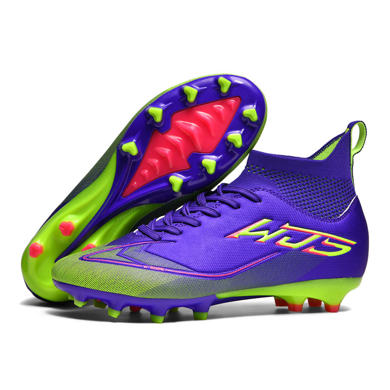 Men's High-Top AG Soccer Cleats - Professional Artificial Grass Football Shoes with Breathable Sock Collar, Traction Studs & Lightweight Performance Lightweight Athletic Training Shoes Artificial Grass Soccer Cleats for Football Shoes-WEJIESS418