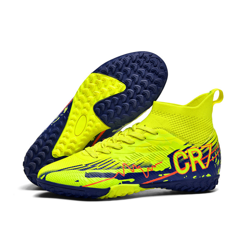 High-Top CR7 Soccer Cleats - TF Turf Football Boots for Training Anti-Slip Artificial Grass Soccer Shoes& Match, Breathable -WEJIESS033