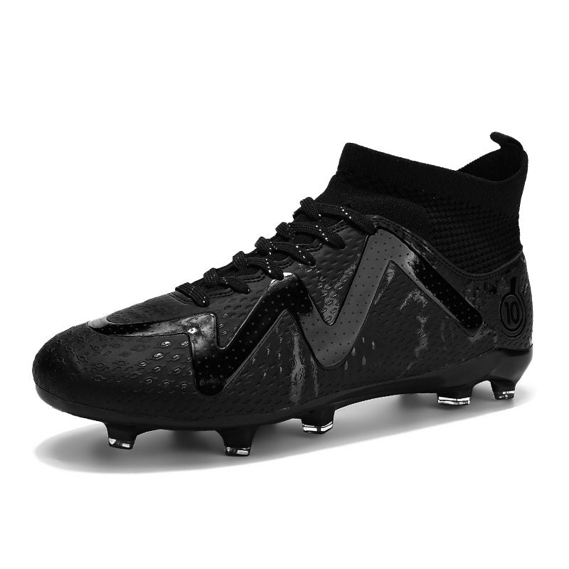 Artificial Grass Soccer Cleats, Hight-Top Sock Ankle Football Boots with W-Shaped Graphic& Number 10 Print, Marble Texture Breathable Athletic Shoes for Outdoor Synthetic Turf-zusheng-X2312-1