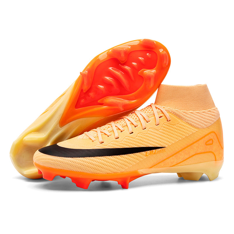 High-Top AG Soccer Cleats, Artificial Grass Football Boots, Breathable Sock-Collar Training Sneakers for Synthetic Turf (Multiple Colors)-Yinzu2670