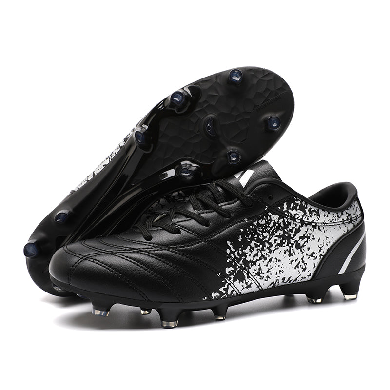 Turf Soccer Cleats, Low-Top Graffiti Print Football Shoes, Breathable Athletic Training Sneakers for Indoor & Turf Courts-Hxh257