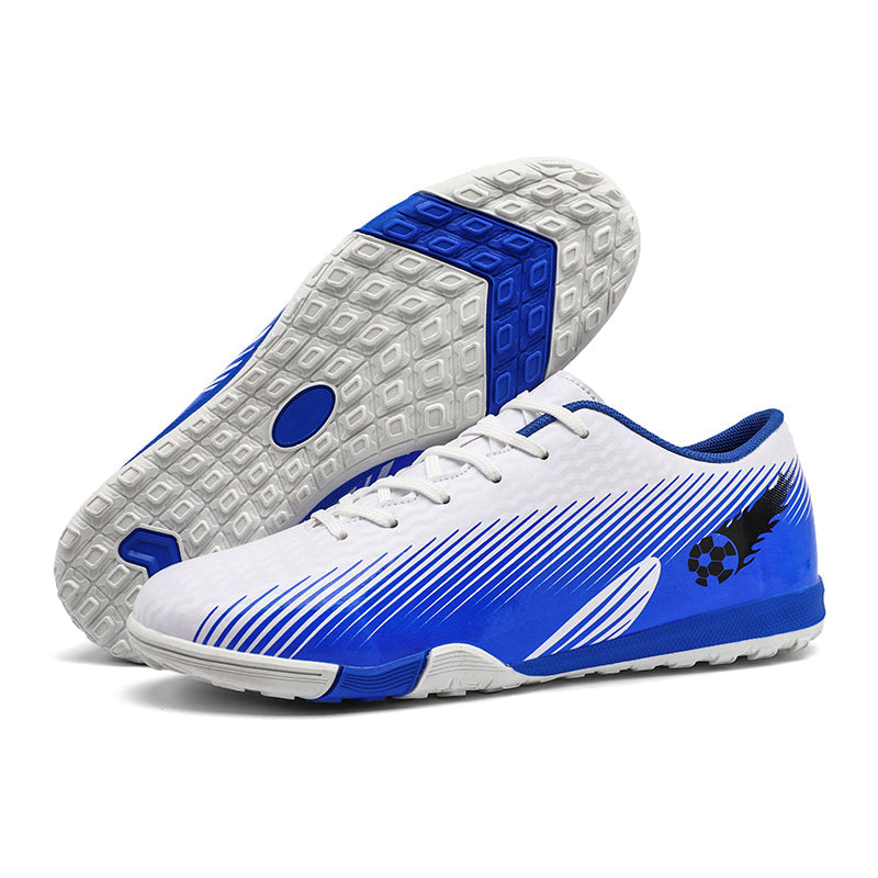 Turf Soccer Cleats, Low-Top Lace-Up Football Shoes with Gradient Print, Breathable Athletic Boots for Indoor Artificial Turf Courts-Hxh252