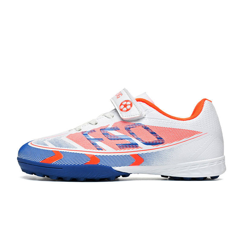 Turf Soccer Cleats, F50 Inspired Velcro Football Shoes, Breathable Anti-Slip Training Sneakers for Boys & Girls-Hxh26003
