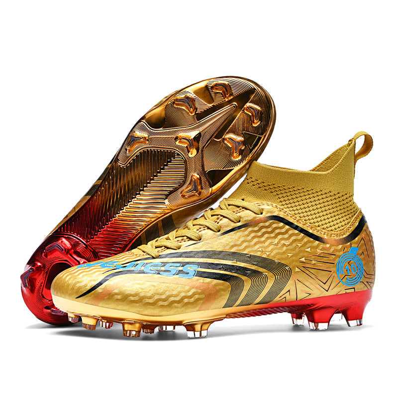 Professional Soccer Cleats AGHigh-Top Football Boots, Metallic Gradient Athletic Outdoor Competition Soccer Shoes with ACC Precision Texture and Supportive Ankle Sock Liner,Stylish Number 10 Design-WEJIESS909