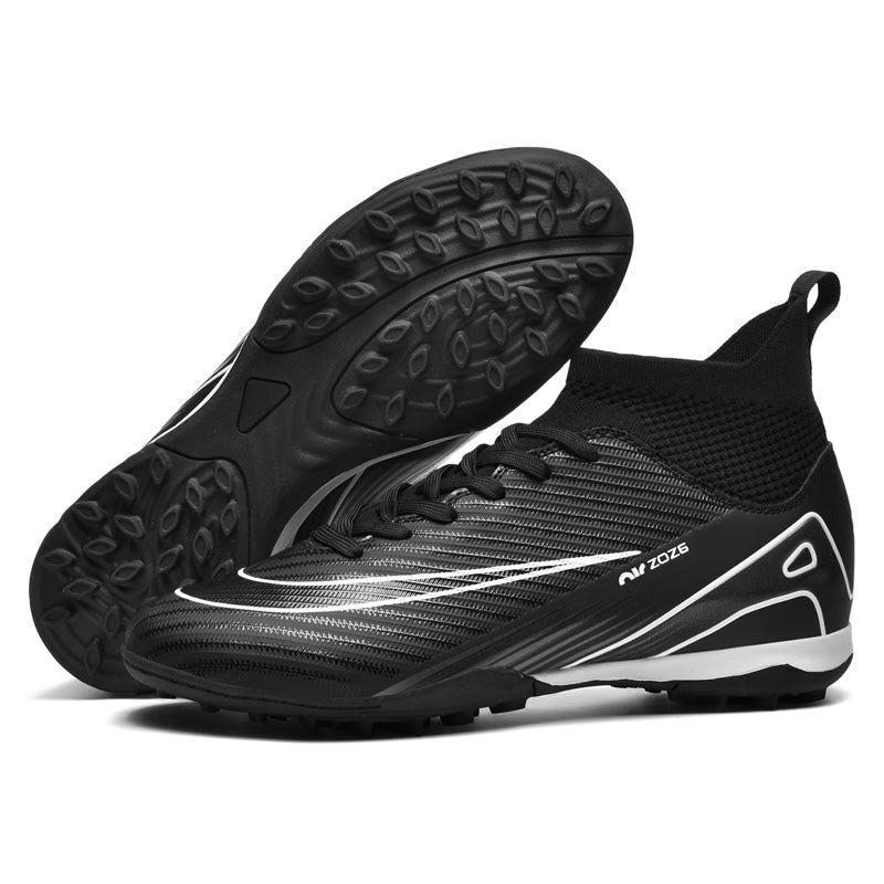 Men's High-Top Soccer Cleats Professional Turf Football Boots, Breathable Athletic Training Shoes with High-Ankle Sock Design, Anti-Slip Rubber Sole for Outdoor/Indoor Artificial Grass (TF)-WEJIESS2501-2