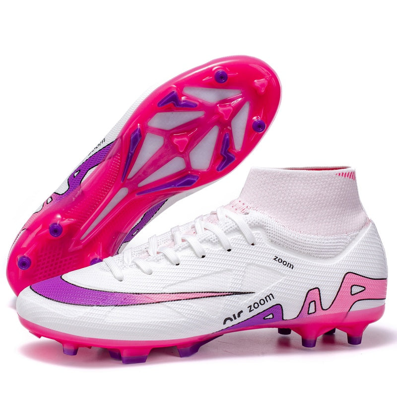Professional High-Top Soccer Cleats, Anti-Slip Breathable Football Boots for AG, Lightweight Athletic Outdoor Training Shoes for Youth and Adults-Yinzu2440