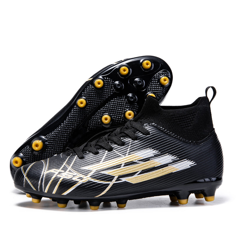 Artificial Grass Soccer Cleats, Hight-Top Sock Ankle Football Boots, Breathable Knit Athletic Shoes for Outdoor Synthetic Turf-Hxh093