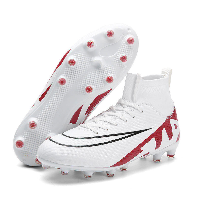 High-Top AG Artificial Grass Soccer Cleats, Sock Collar Football Boots, Lightweight Breathable Training Sneakers-Yinzu23033
