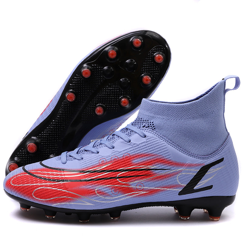 Professional High-Top Soccer Cleats, Outdoor AG Football Boots with Breathable Sock Collar, Lightweight Anti-Slip Athletic Training Soccer Shoes-WEJIESS00K8