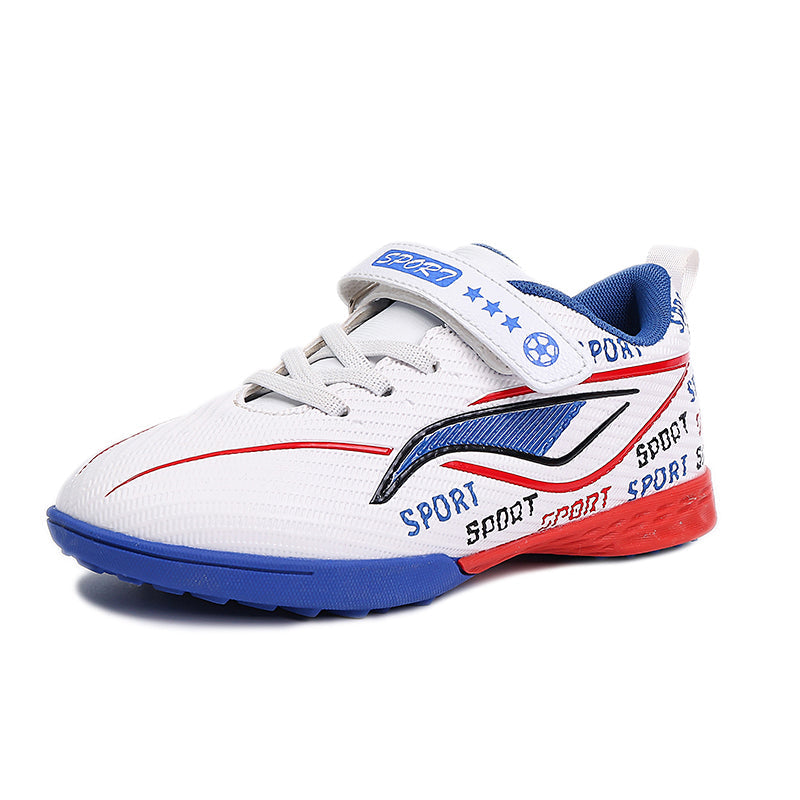 Turf Soccer Cleats, Velcro Closure Football Shoes, Non-Slip Breathable Training Sneakers for Boys &Girls-Hxh656-X