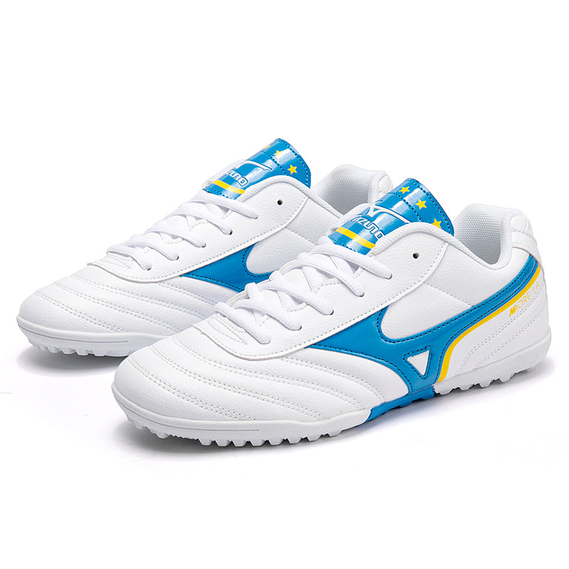 Turf Soccer Cleats, Low Top Lace-Up Leather Football Shoes, Classic Triangle Logo Stripe Training Athletic Boots for Indoor Courts & Short Artificial Grass-zusheng599