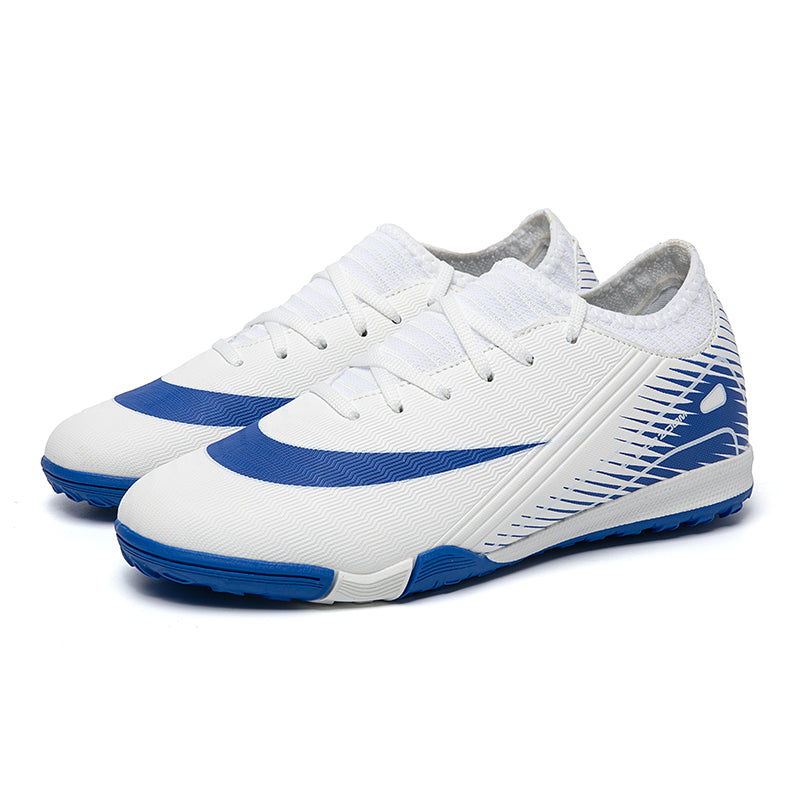 Low Sock TF Turf Soccer Cleats, Lace-Up Wavy Texture Linear Stripe Synthetic Football Boots, Swoosh AIR ZOOM Printed Lightweight Training Athletic Shoes for Indoor Hard Courts & Short Artificial Turf-zusheng-A537