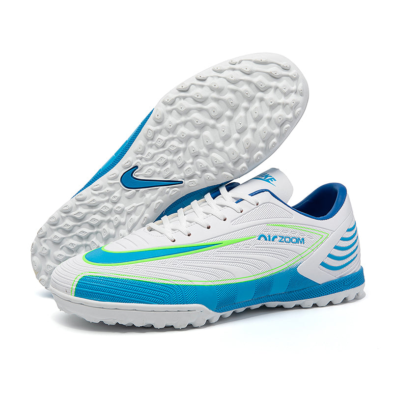 Turf Soccer Cleats, Low-Top Lace-Up Air Zoom Football Shoes, Wave Line Embossed Athletic Boots for Indoor Courts Short Artificial Turf Training-zusheng633