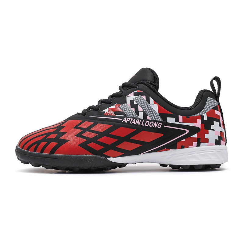 Turf Soccer Cleats, Geometric Print Lightweight Football Shoes, Non-Slip Breathable Training Sneakers for Boys/Girls-Yinzu8052