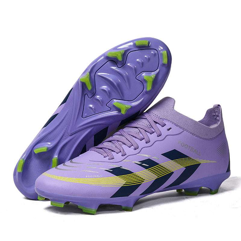 Artificial Grass Soccer Cleats, X-Style Knit Football Shoes, Gradient Print Anti-Slip Athletic Boots for Synthetic Turf-Hxh2026-2