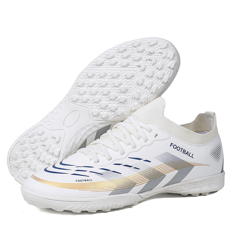TF Turf Soccer Cleats, High-Top Sock Ankle Football Shoes with Geometric Print, Breathable Athletic Boots for Indoor & Artificial Turf Courts-Hxh2026-1