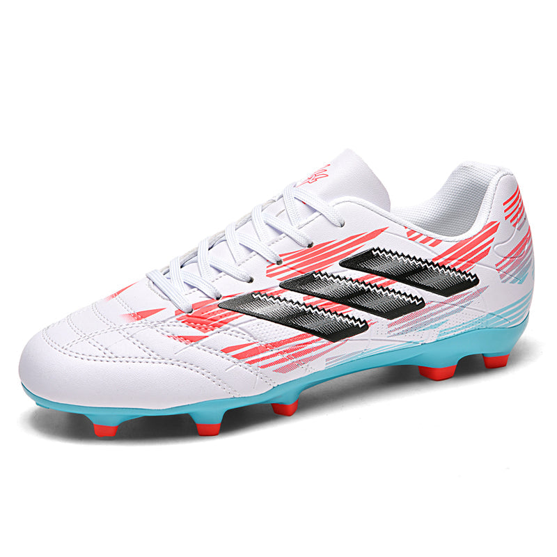 Artificial Grass Soccer Cleats, Low-Top Lace-Up Stripe Graphic Football Boots, Stitched Touch Control Athletic Shoes for Outdoor Long-Blade Synthetic Turf Matches-zusheng-ZJ890