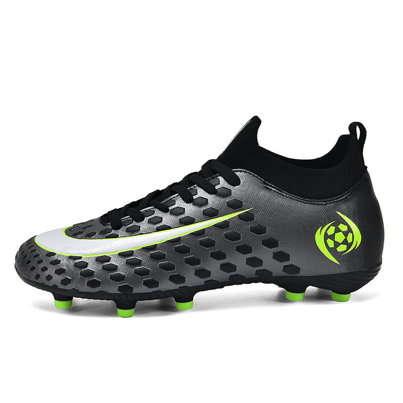 AG Artificial Grass Soccer Cleats, Mid-Top Honeycomb Print Football Shoes, Anti-Slip Athletic Boots for Synthetic Turf-Hxh2611F