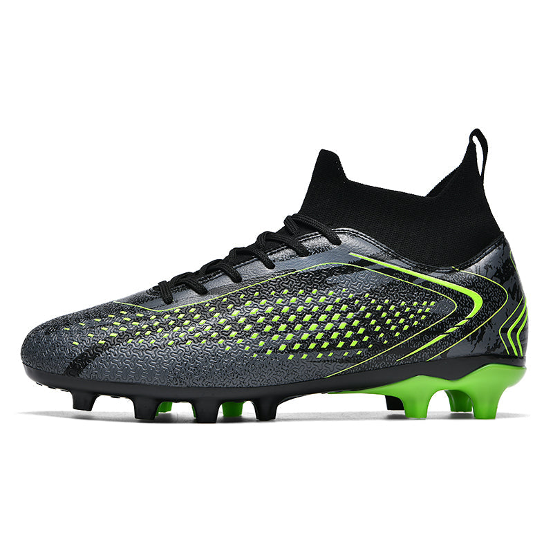 Hight Sock AG Soccer Cleats, Lace-Up Embossed Texture Dot Accent Synthetic Football Boots, Knit Sock Ankle Lightweight Competition Athletic Shoes for Outdoor Long-Blade Artificial Turf Matches-zusheng5505