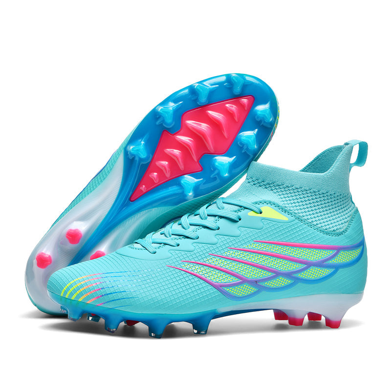 Men's/Women's High-Top AG Soccer Cleats ¨C Wing-Patterned Sock-Fit Football Boots for Natural Grass,Dynamic Support Sock Collar,Professional-Grade Non-Slip Training Shoes-WEJIESS1218