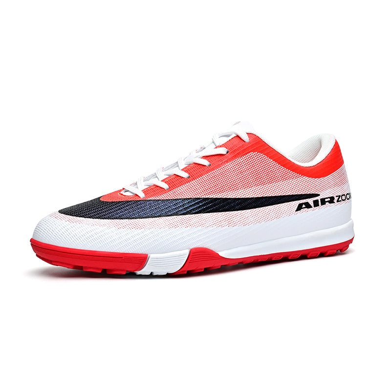 Turf Soccer Cleats, Low-Top Lace-Up Football Shoes with Gradient Swoosh AIR ZOOM Print, Breathable Textured Athletic Boots for Indoor Courts Artificial Turf-zusheng2706L-1