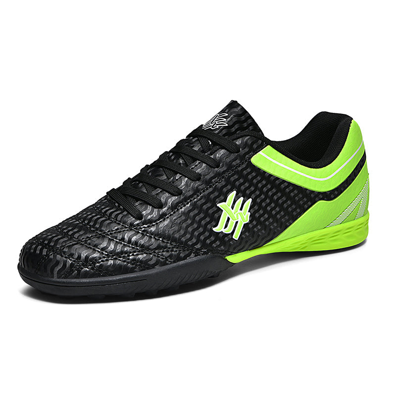 Low Cut TF Turf Soccer Cleats, Lace-Up Wavy Ripple Texture Synthetic Football Boots, Cross Shape Logo Lightweight Training Athletic Shoes for Indoor Hard Courts & Short Artificial Turf-zusheng-ZJ895