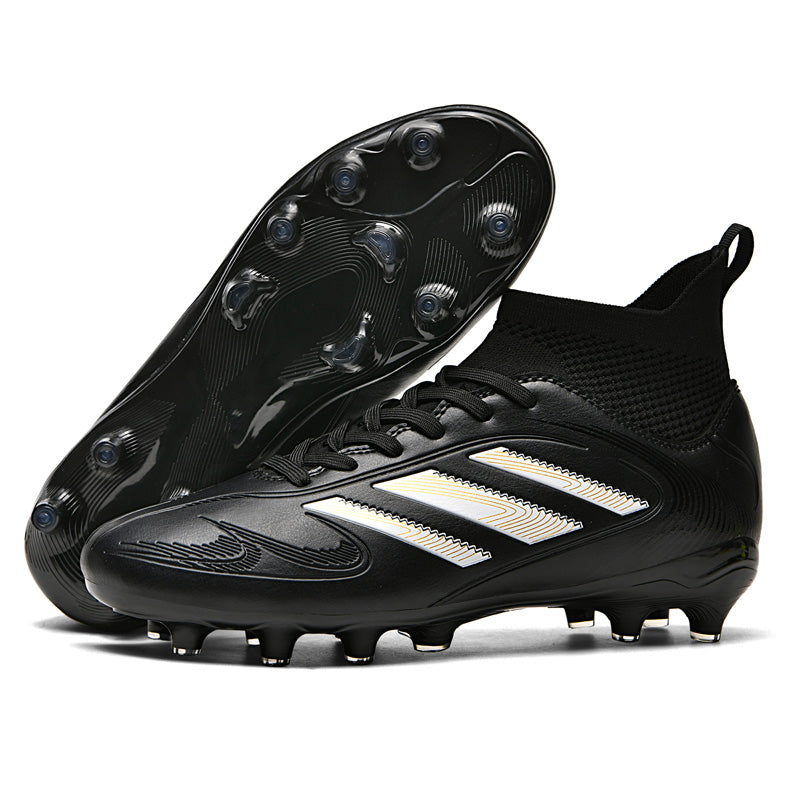 Professional AG Soccer Cleats Laceless High-Top Football Boots with Support Sock Collar, Professional-Grade Artificial Grass Training Shoes,Breathable Athletic Football Boots-WEJIESS2603