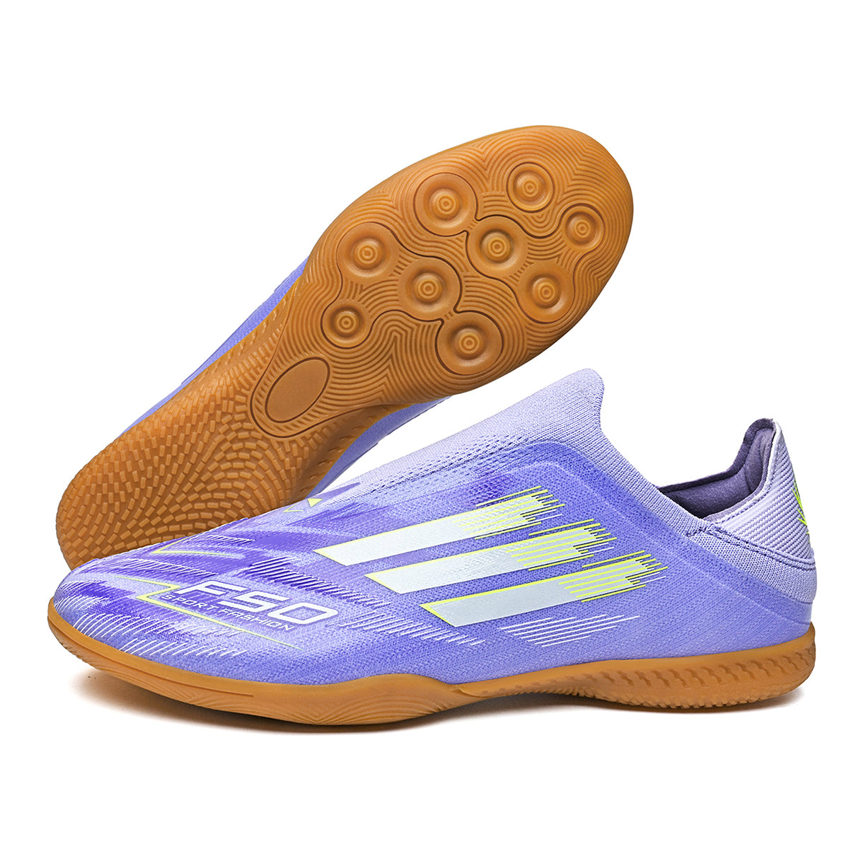 Indoor Soccer Shoes, F50 Inspired Laceless Futsal Sneakers, Non-Slip Rubber Sole Football Cleats for Court-Hxh2566P