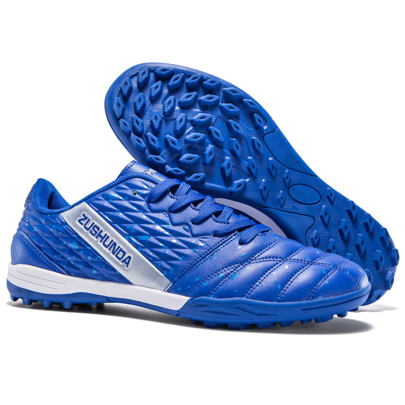 Turf Soccer Cleats, Low-Top Lace-Up Football Shoes with Embossed Texture, Breathable Athletic Boots for Indoor & Artificial Turf Courts-Hxh82025