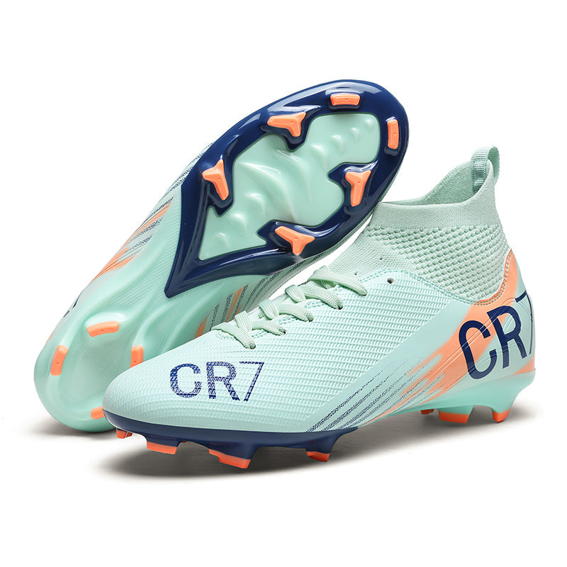 High-Top AG Soccer Cleats CR7 - Breathable Sock Collar Athletic Soccer Shoes for Youth & Adults-Yinzu2606