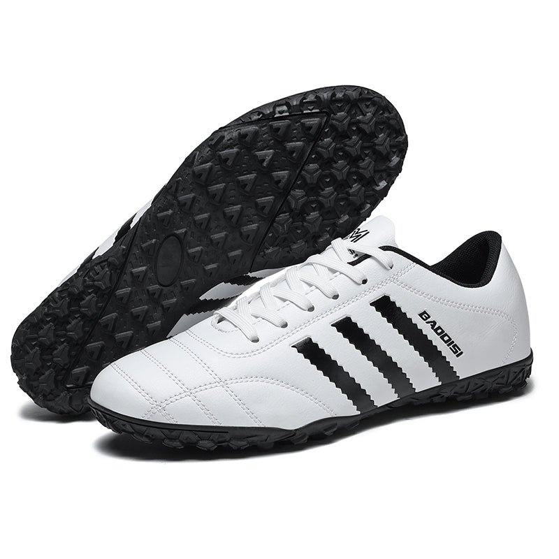 TF Turf Soccer Cleats, Low‑Top Lace‑Up Classic Turf Football Boots, Stitched Synthetic Leather Upper with 3‑Stripe Design TF‑Stud Soccer Shoes for Adult & Youth Artificial Turf Training & Matches, Multi‑Color Options-xile-M8505-1