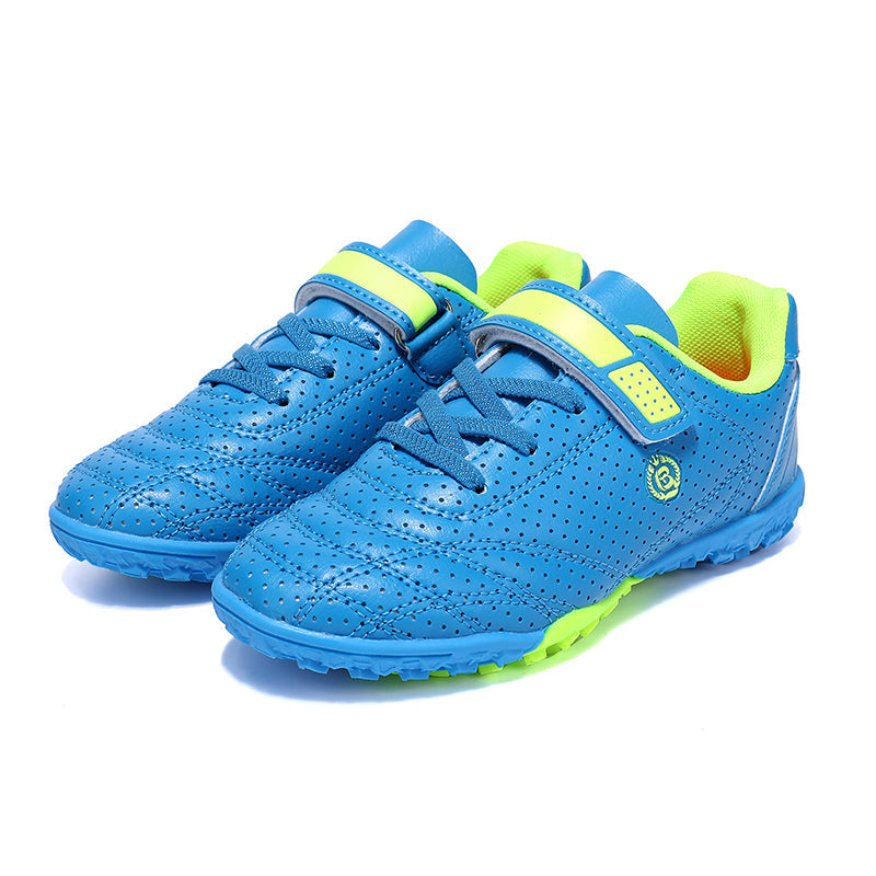 Kids' Turf Soccer Cleats, Boys/Girls Breathable Velcro Football Shoes, Non-Slip TF Training Sneakers for Toddlers/Little Kids-Yinzu616H-1