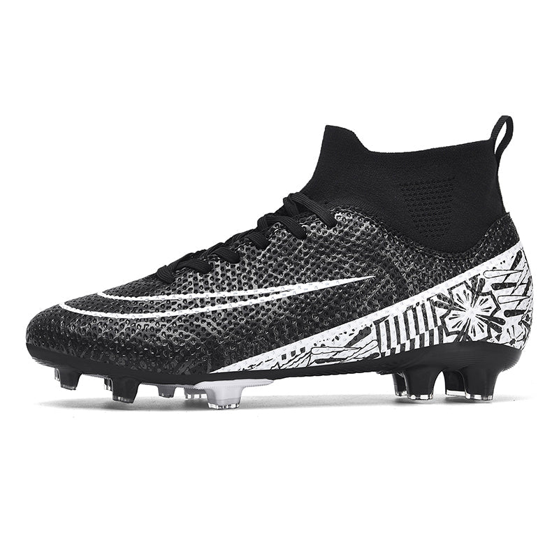 High-Top AG Soccer Cleats - Artificial Grassrm Football Boots with Geometric Tribal Print for Training & Matches-WEJIESS1162