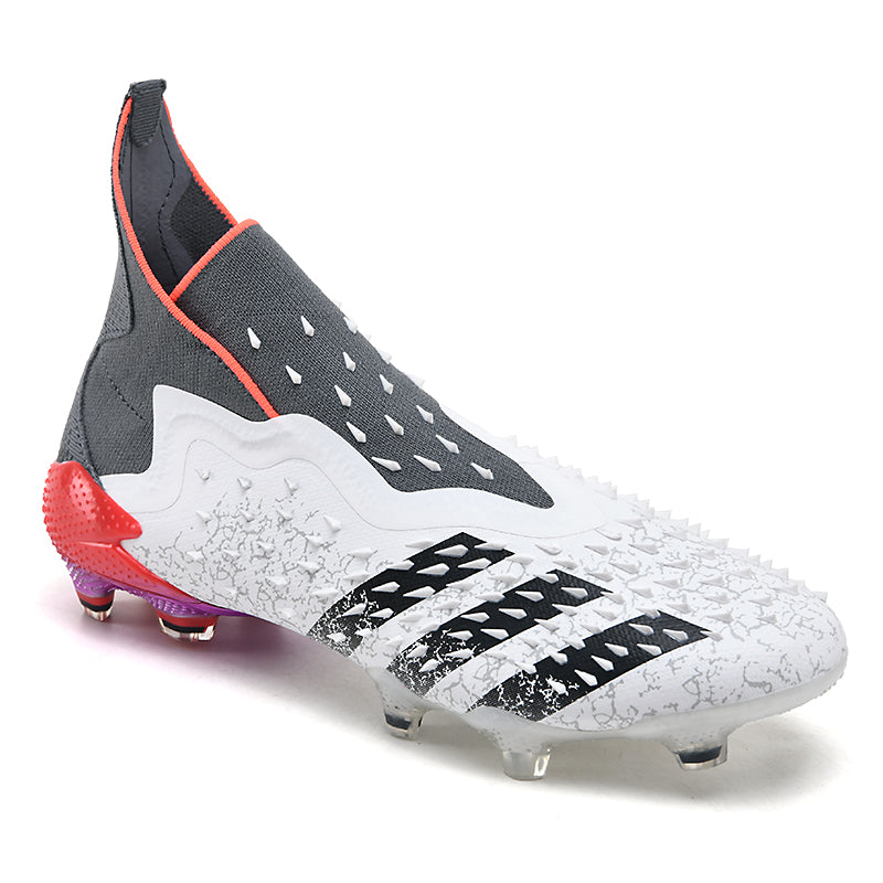 Men&Women Youth Laceless AG Soccer Cleats, High‑Top Knit Slip‑On Football Boots, Spike‑Textured Upper  Soccer Shoes for Natural Grass for  Men&Women-baobu-x2100