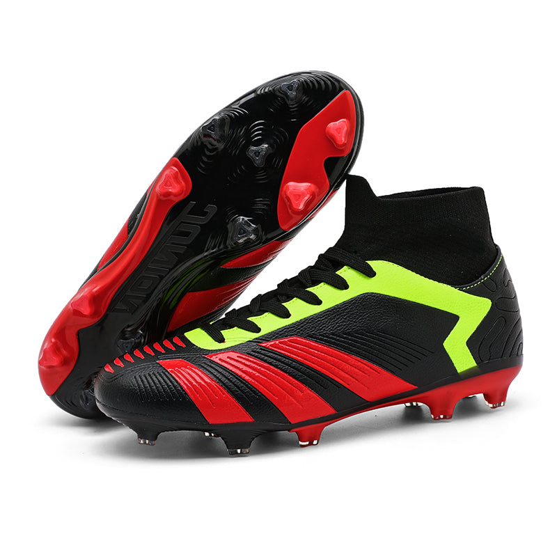 Men's AG High-Top Soccer Cleats, Artificial Grass Football Boots, Breathable Sock-Collar Training Sneakers for Synthetic Turf -Yinzu796