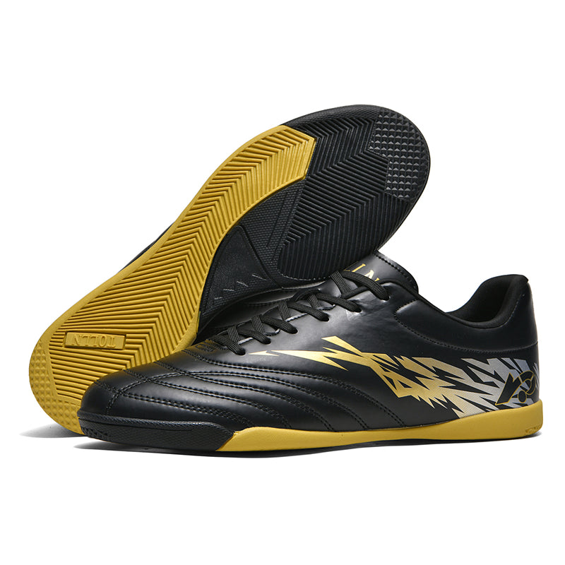 Indoor Futsal Soccer Shoes, Low‑Top Lace‑Up Flat Non‑Marking Rubber Sole Indoor Court Football Boots, Lightweight Synthetic Upper Training Soccer Shoes for Adult Youth Indoor Gym Court, Multi‑Color Options-xile68001