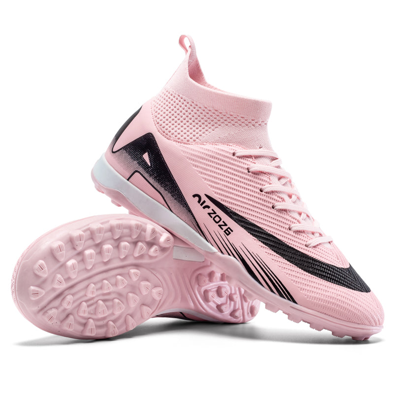 High-Top TF Soccer Cleats - Turf Football Boots, Breathable Sock Collar Athletic Soccer Shoes, Non-Slip Spikes Training Sneakers for Youth & Adults -Yinzu2601Z