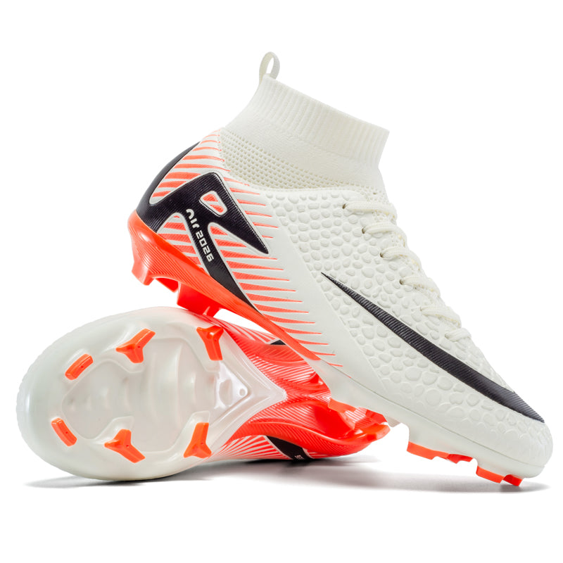 Artificial Grass Soccer Cleats, Hight-Top Sock Ankle Lace-Up Air 2026 Football Boots, Bubble Embossed Swoosh Athletic Shoes for Outdoor Long-Blade Synthetic Turf Matches-zusheng2602Z-1