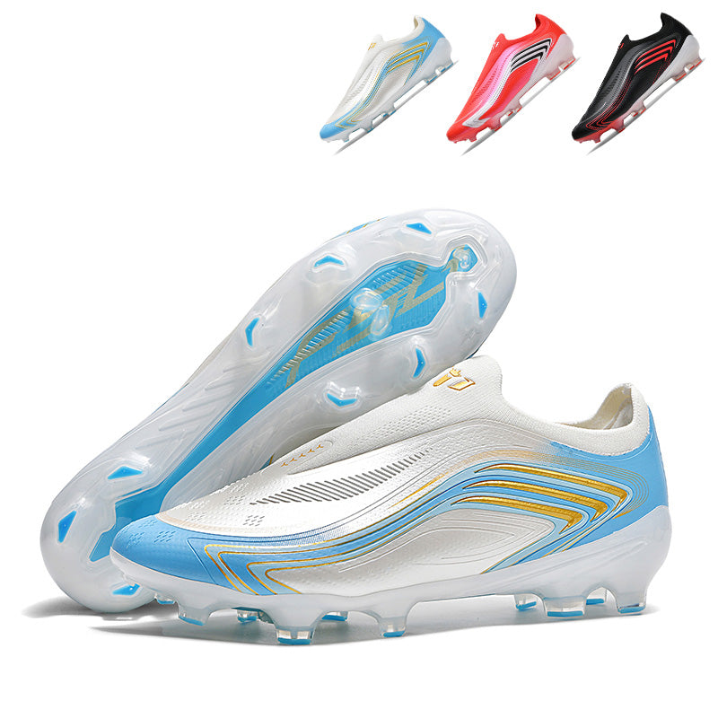 Laceless AG Soccer Cleats, Slip‑On Artificial Grass Football Boots Lightweight Breath Athletic Soccer Shoes for Youth Boys Men Outdoor Artificial Grass Games, Multi‑Color Options-Weijess-8248-1