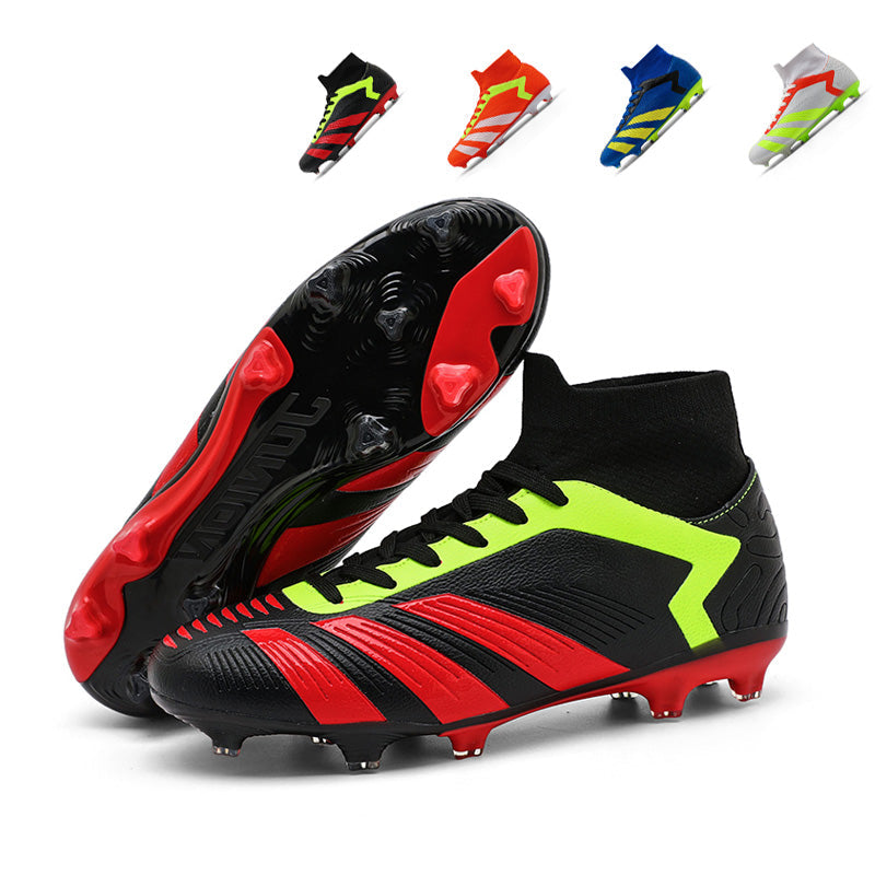 Men's AG High-Top Soccer Cleats, Artificial Grass Football Boots, Breathable Sock-Collar Training Sneakers for Synthetic Turf -Yinzu796