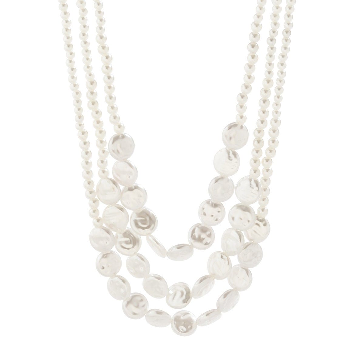 Baroque Layered Pearl Chain Choker Necklace