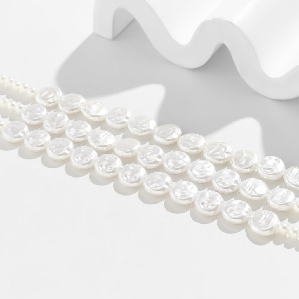 Baroque Layered Pearl Chain Choker Necklace