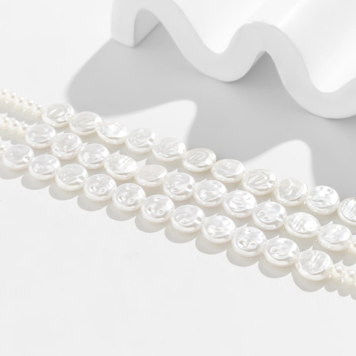 Baroque Layered Pearl Chain Choker Necklace
