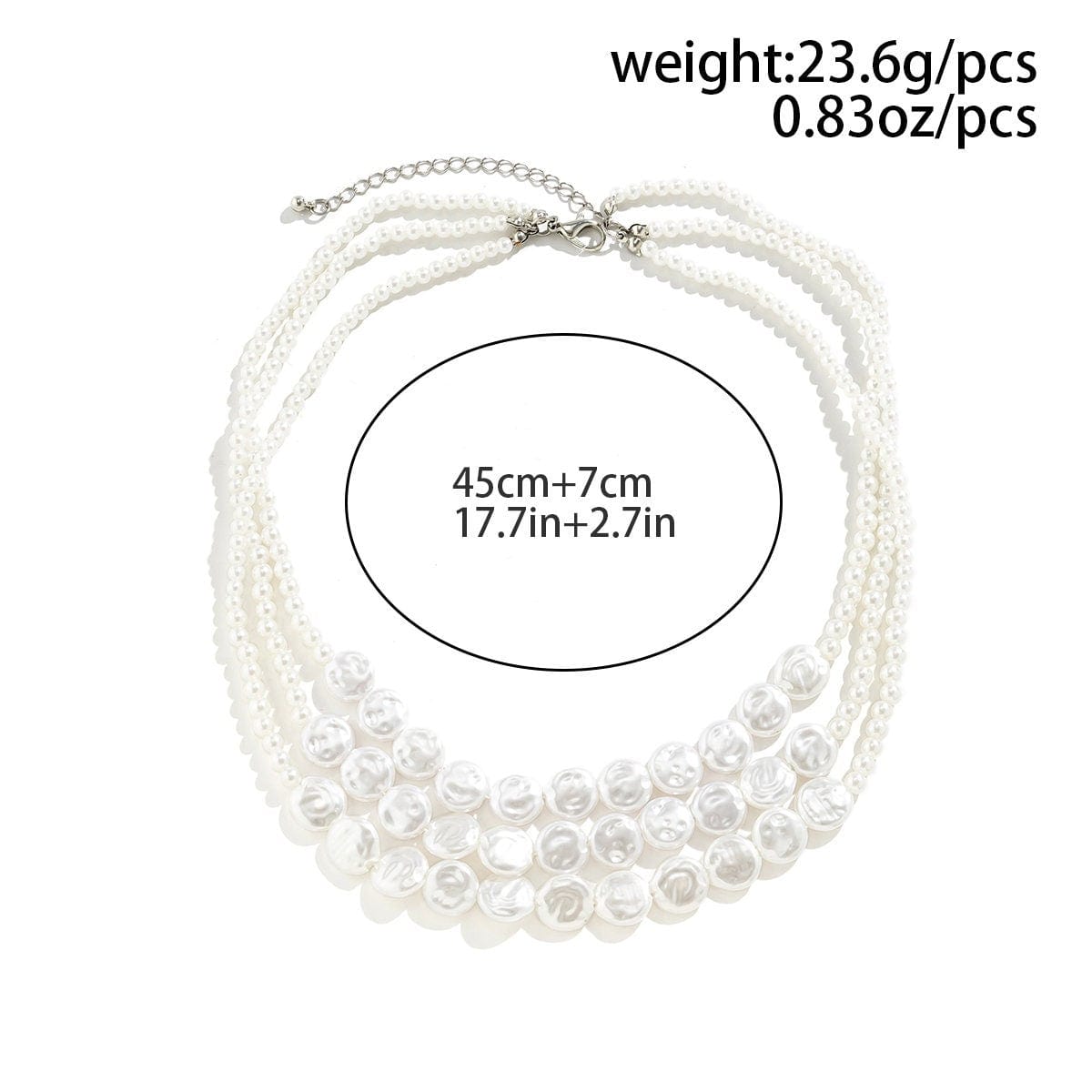Baroque Layered Pearl Chain Choker Necklace