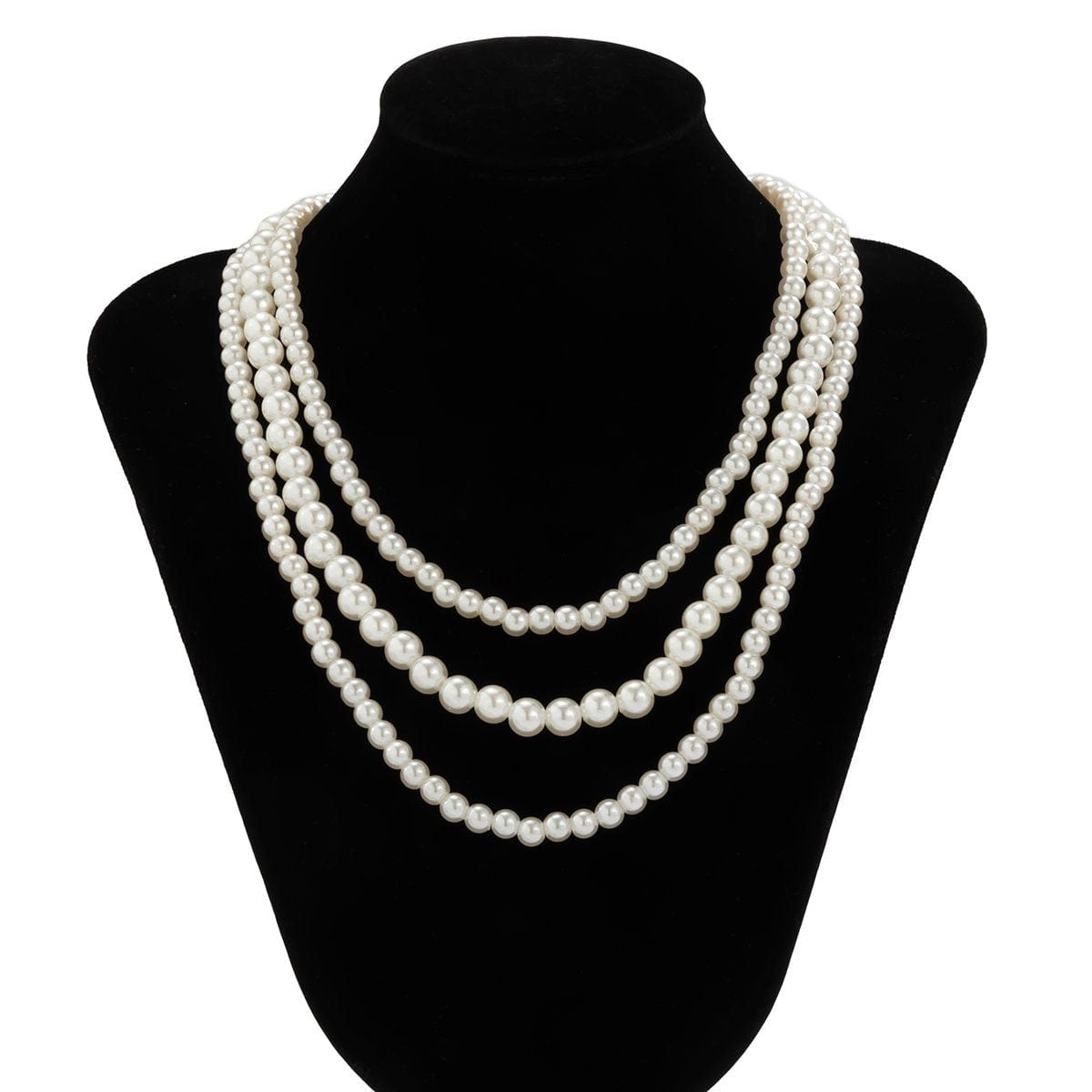 Baroque Layered Pearl Chain Choker Necklace Set