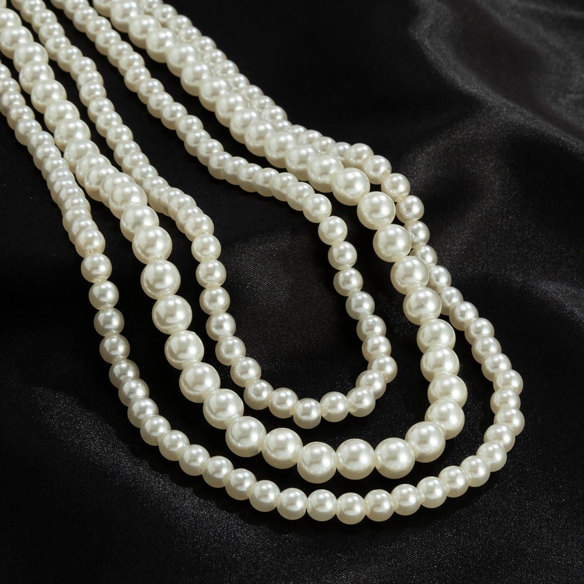 Baroque Layered Pearl Chain Choker Necklace Set
