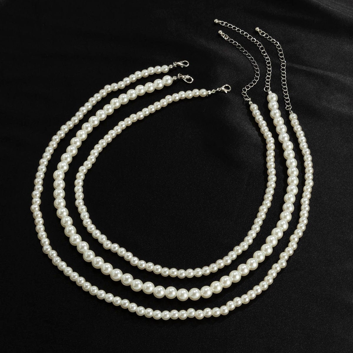 Baroque Layered Pearl Chain Choker Necklace Set
